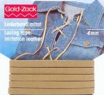 Velourlederimitat 4mm Band - Goldzack lederband 