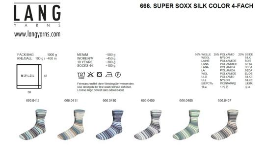 Lang Yarns Super Soxx - Silk Color - 4fach (666) 