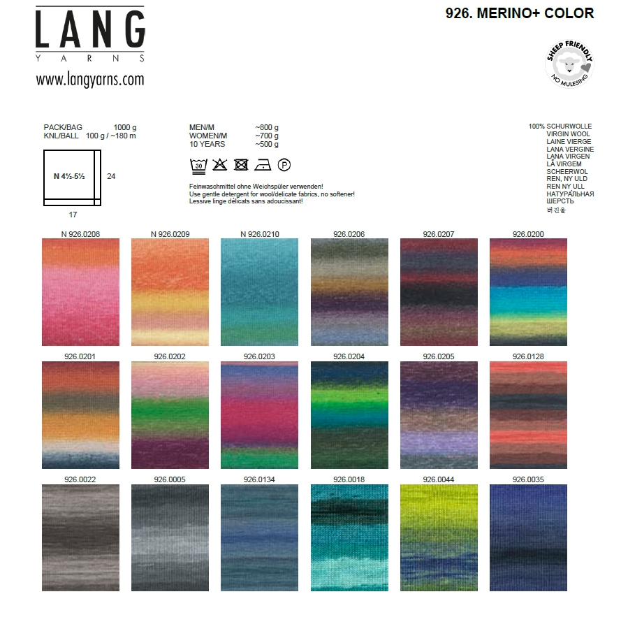 Lang Yarns Merino+ Color (926)